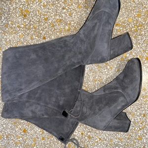 Stuart Weitzman Grey Suede Boot Thigh High